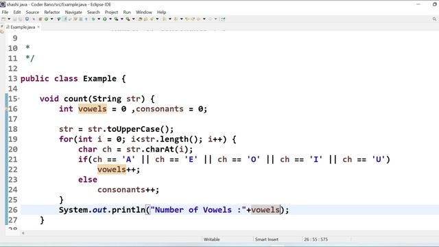 How to count number of vowels and Consonants in a string in java? | String in Java смотреть онлайн