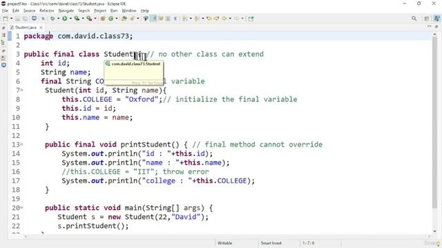 Java tutorial #38 | OOP Abstraction - Final keyword | Java course for beginners