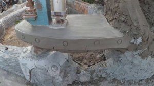 покраска  скульптуры  входа .арт  бетон .  фундамент  для грота  и  фонтана