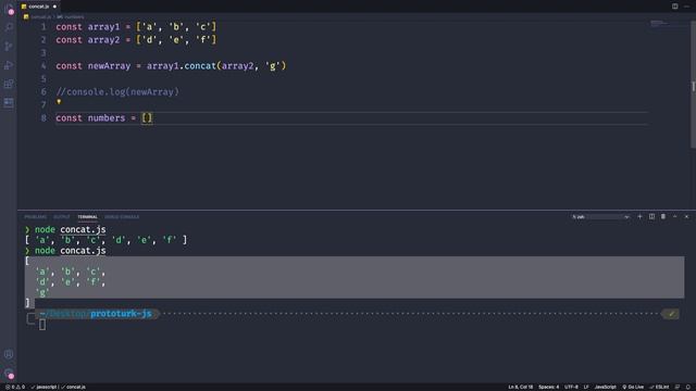 Javascript concat() Metodu