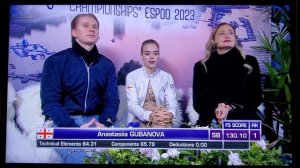 Anastasiia Gubanova 2023 Euros FS Reaction
