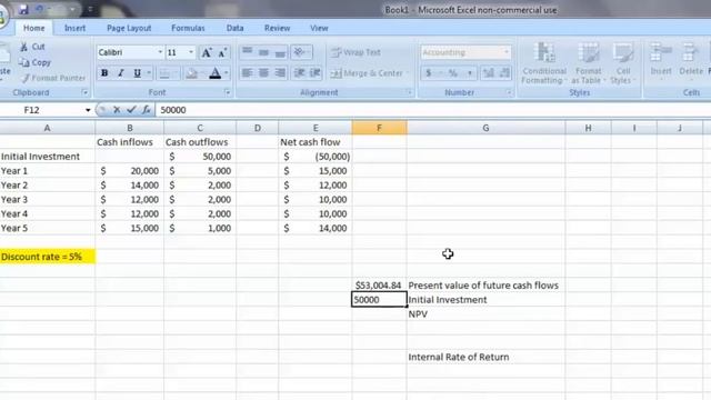 Using Excel to calculate NPV and IRR смотреть онлайн