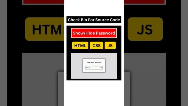 Show/hide password feature using Html, CSS & JavaScript