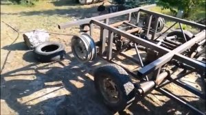 Проба трансмиссии самодельного гусеничного вездехода 1