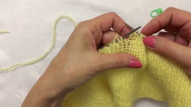 Свитер с отложным воротником спицами. 1 часть