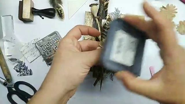 Монохромный миксмедиа холст. Мастер-класс.