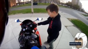 РЕАКЦИЯ ДЕТЕЙ НА МОТОЦИКЛЫ И БАЙКЕРОВ!!!