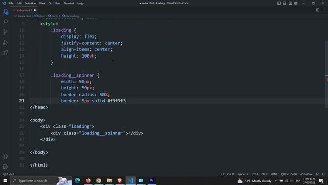 LOADING ANIMATION USING HTML AND CSS