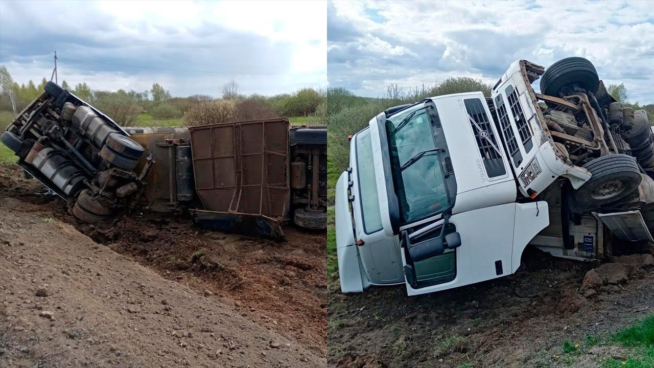 Так летел, что даже раму согнул! Постановка на колеса в два эвакуатора. смотреть онлайн