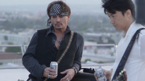 Johnny Depp for  Japanese beer commercial (Behind the scenes)