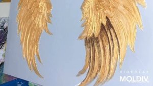 Мастер-класс. Картина текстурной пастой и поталь. extured paste and gold leaf. Painting with paste