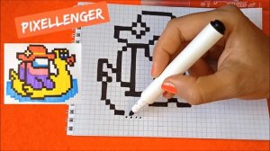 Амонг Ас Лето Как рисовать по клеточкам Простые рисунки Summer Among US How to Draw Pixel Art