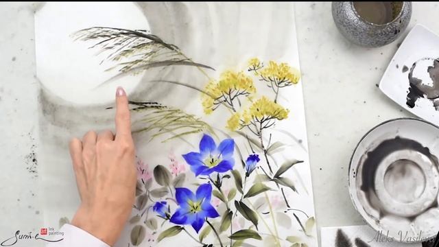 Он-лайн обучение суми-э "Осенние травы" Александра Васильева http://online.sumie-art.ru/main смотреть онлайн
