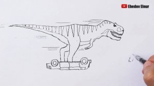 Как нарисовать Динозавра легко