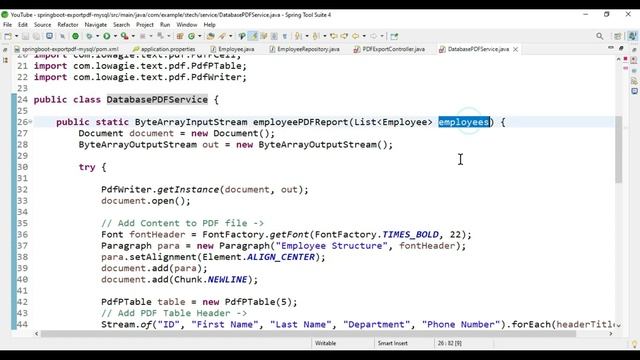 How To Export Database values To PDF Using Spring Boot & MySQL смотреть онлайн