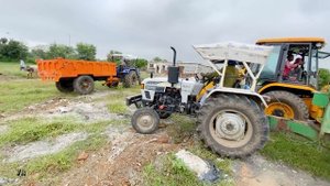 My JCB 3dx working with 4 Tractor to Repair Road | Sonalika 60 Rx | Sonalika 35 Di | Eicher 485