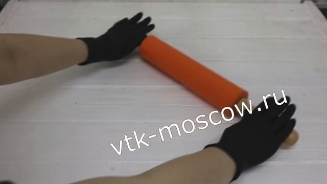 38818 Скалка оранжевая 49 х 5,5 см / оранжевый силикон и деревянные ручки смотреть онлайн