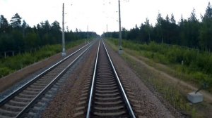 Train driver`s view Vyborg-St.Petersburg Выборг С.Петербург из кабины машиниста Führerstandsmitfahr