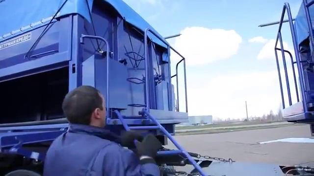 Зерновоз  автопоезд самосвальный с боковой разгрузкой СКАНИЯ +прицеп