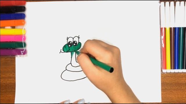 Draw a Cute Snake. Как нарисовать змею смотреть онлайн