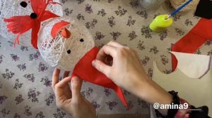 Снеговик из ниток | Своими руками
