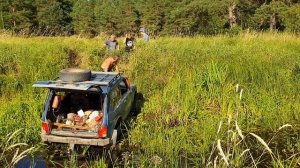 Утопили Уаз, покатушки, бездорожье