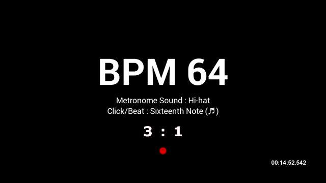 Metronome BPM 64 / Hi-hat / 16th (Half-opened) смотреть онлайн