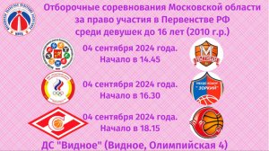 Отборочные соревнования Московской области за право участия в Первенстве РФ среди девушек 2010 г.р.