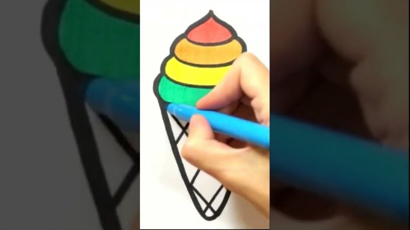 Cara menggambar es krim untuk anak-anak/How to draw ice cream for children