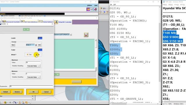 NX CAM - Create Postprocessor   (Hyundai Wia SKT100/160, fanuc0i controller) #2