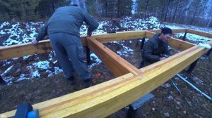 Строим БАРНХАУС из СИП-панелей. ОБВЯЗКА фундамента (ДЕНЬ 1)