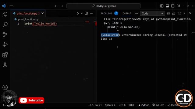 print ( ) Function In Python | Learn Python From Scratch | Day 1 of 90 Days of Python #python