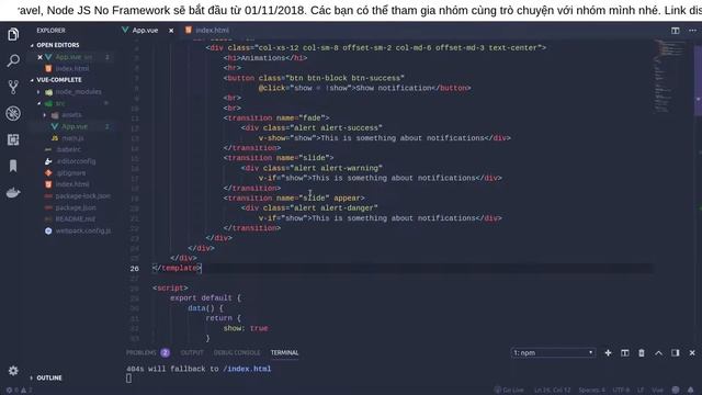 Ep14 | #06 | animate css và sử dụng nhiều class Vue.js - RHP Team