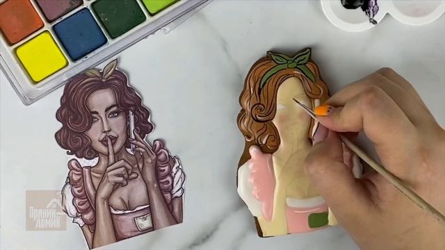 Имбирные пряники: Мастер-класс : Девушка ПОП-АРТ /How to decorate Cookies Pop Art Girl смотреть онлайн
