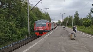 Скрещение поездов по станции Лисий Нос