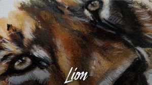 ЛЕВ | LION | рисую гуашью и цветными карандашами