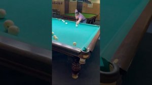 Партия любителей в русский бильярд свободная пирамида (часть 1/2)