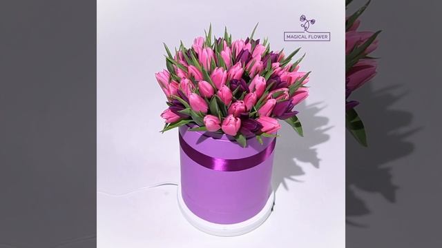 51 розовый тюльпан в шляпной коробке смотреть онлайн