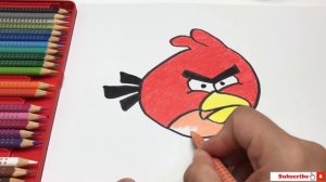 How To draw angry bird and the smurf easy for kids - Drawing tutorials for kids