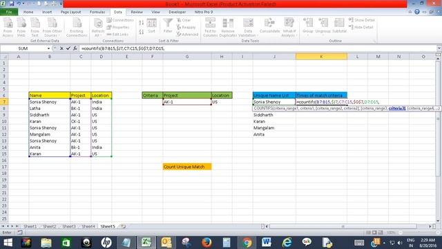 Count unique values with multiple criteria in Excel смотреть онлайн