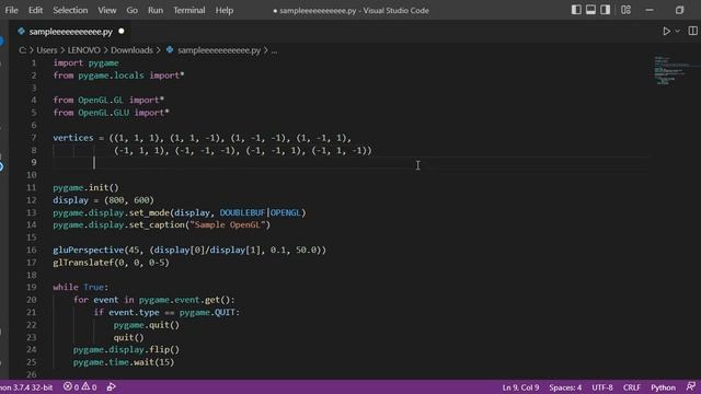 Python Graphic Tutorial: Draw a Cube Using Pygame and OpenGL