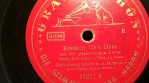 Erwin Hartung, Hans Georg Schütz Orchester, Konfetti für's Herz, Revueschlager, 1939