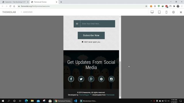 Awesome: Free Bootstrap 4 HTML5 responsive Website Template смотреть онлайн