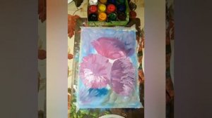 Рисуем пионы гуашью