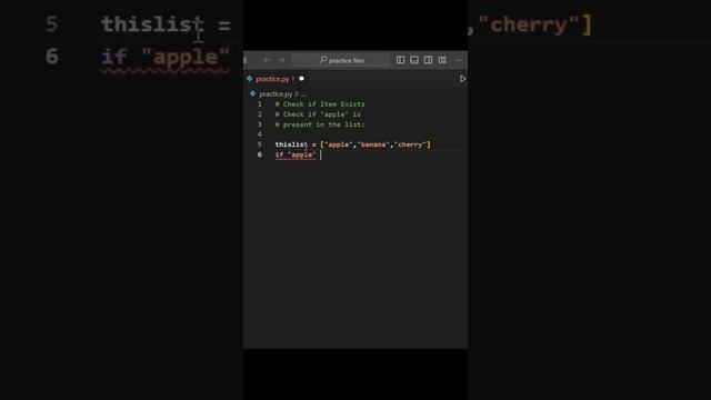Check if item exists | #python #coding #learnpython #pythonforbeginners