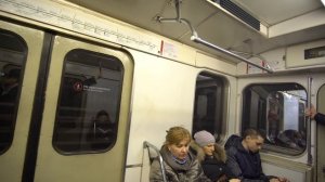 Russia, Moscow, metro ride from Дина́мо to Аэропо́рт