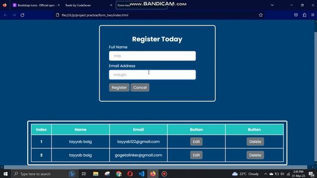 "Create, Read, Update, and Delete Data with JavaScript | CRUD Form Tutorial | J.s Crud Form