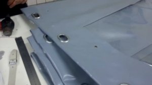 Установка хромированной заклёпки в тент