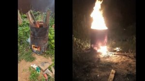 Бочка под сжигание мусора из бочки 200 литров-это суровый агрегат.a barrel for burning garbage