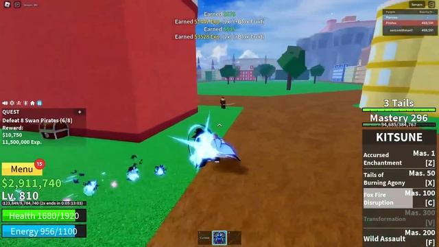 ВЛЕТЕЛ С НОГИ ВО ВТОРОЕ МОРЕ! ВСЕ ЗАНОВО ЗА НУБА С ПЕРМ КИТСУНЕ В БЛОКС ФРУТС / Blox Fruits. #3 смотреть онлайн